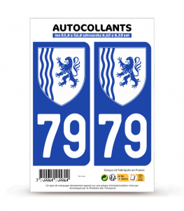 79 Deux-Sèvres - Nouvelle-Aquitaine Bi-ton | Autocollant plaque immatriculation