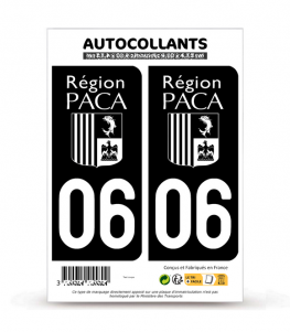 06 Alpes-Maritimes - PACA Bi-ton | Autocollant plaque immatriculation