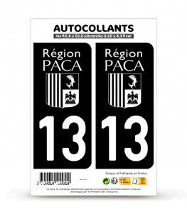 13 Bouches-du-Rhône - PACA Bi-ton | Autocollant plaque immatriculation