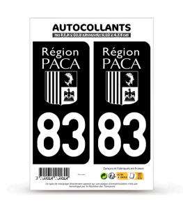 83 Var - PACA Bi-ton | Autocollant plaque immatriculation