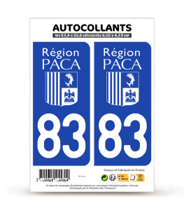 83 Var - PACA Bi-ton | Autocollant plaque immatriculation