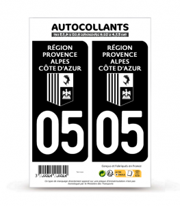 05 Hautes-Alpes - Région Sud Bi-ton | Autocollant plaque immatriculation