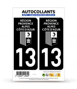 13 Bouches-du-Rhône - Région Sud Bi-ton | Autocollant plaque immatriculation