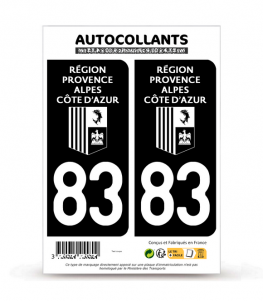 83 Var - Région Sud Bi-ton | Autocollant plaque immatriculation