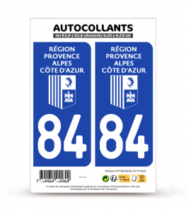 84 Vaucluse - Région Sud Bi-ton | Autocollant plaque immatriculation