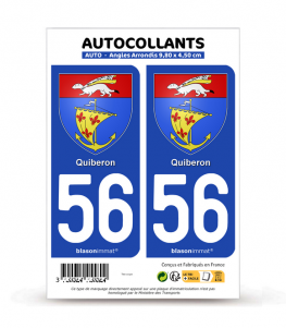 56 Quiberon - Armoiries | Autocollant plaque immatriculation
