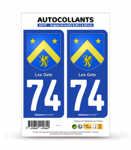 74 Les Gets - Armoiries | Autocollant plaque immatriculation