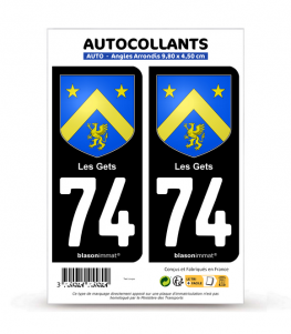 74 Les Gets - Armoiries | Autocollant plaque immatriculation