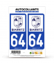 64 Biarritz - Ville | Autocollant plaque immatriculation