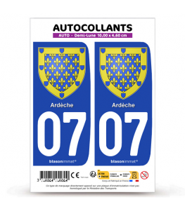 Plaque Immatriculation MOTO - 210x130 - 07 - Ardèche