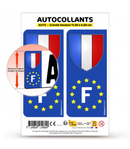 Autocollant Blason Région Française – Pour Plaque Voiture, Vinyle Résistant, Fabriqué En France (4,5 X 5,8 Cm)
