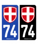 74 Pays de Savoie - Blason | Autocollant plaque immatriculation
