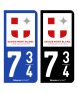 734 Savoie Mont Blanc - Ambassadeurs | Autocollant plaque immatriculation