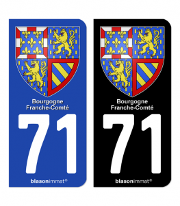 Autocollants Plaque Département 71 Saône-et-Loire – Lot De 2 – Vinyle Qualité, Durée 5-7 Ans