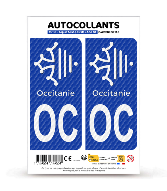 2 Stickers Plaque Immatriculation Auto 13 PACA - Style Carbone Blanc - Fabriqués En France - Résistants