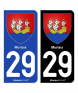 29 Morlaix - Armoiries | Autocollant plaque immatriculation
