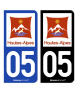 05 Hautes-Alpes - Département | Autocollant plaque immatriculation