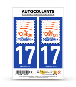 17 Ile d'Oléron - Bassin de Marennes | Autocollant plaque immatriculation