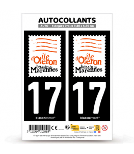 17 Ile d'Oléron - Bassin de Marennes | Autocollant plaque immatriculation