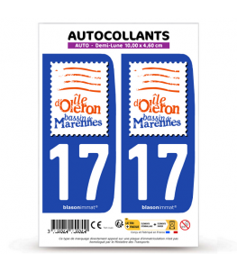 17 Ile d'Oléron - Bassin de Marennes | Autocollant plaque immatriculation