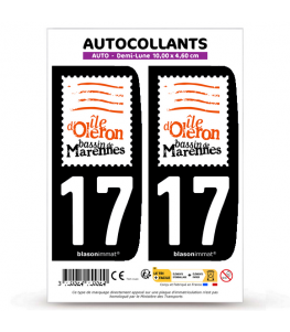 17 Ile d'Oléron - Bassin de Marennes | Autocollant plaque immatriculation