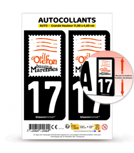 17 Ile d'Oléron - Bassin de Marennes | Autocollant plaque immatriculation