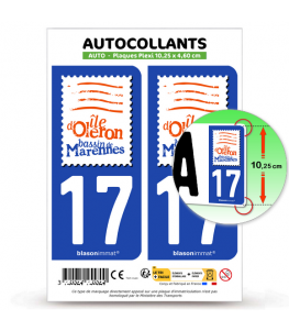 17 Ile d'Oléron - Bassin de Marennes | Autocollant plaque immatriculation
