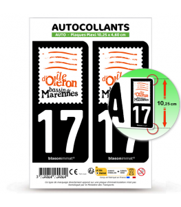 17 Ile d'Oléron - Bassin de Marennes | Autocollant plaque immatriculation
