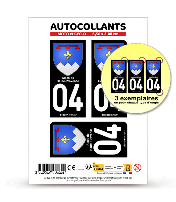 Stickers pour plaques d'immatriculation AUTO - région PACA