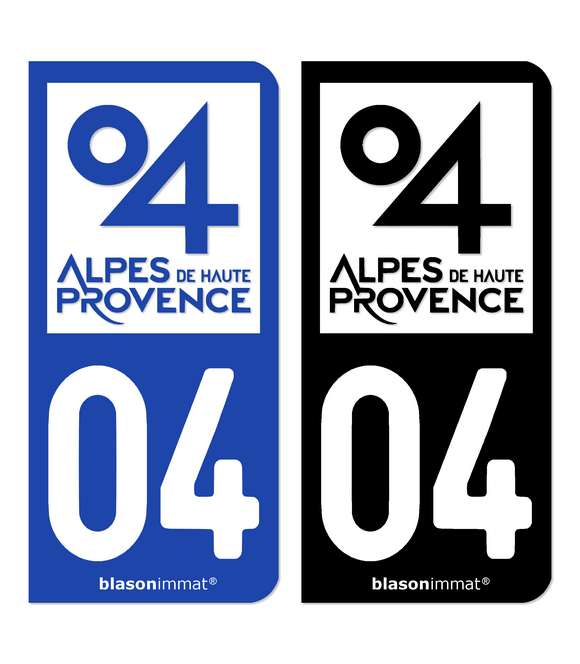 04 Alpes-de-Haute-Provence - Département | Autocollant plaque immatriculation
