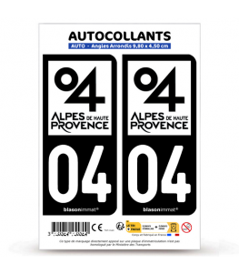 04 Alpes-de-Haute-Provence - Département | Autocollant plaque immatriculation