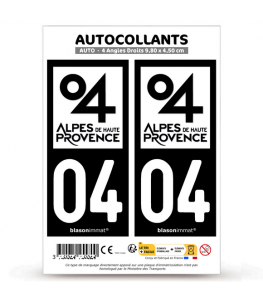 04 Alpes-de-Haute-Provence - Département | Autocollant plaque immatriculation