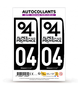 04 Alpes-de-Haute-Provence - Département | Autocollant plaque immatriculation