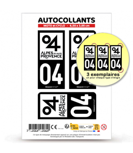 04 Alpes-de-Haute-Provence - Département | Autocollant plaque immatriculation
