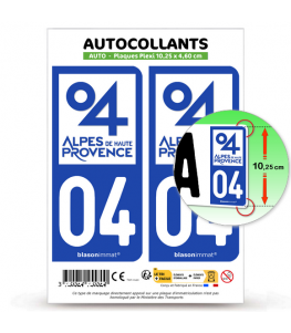 04 Alpes-de-Haute-Provence - Département | Autocollant plaque immatriculation