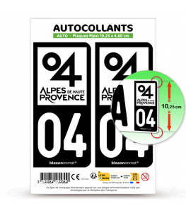 04 Alpes-de-Haute-Provence - Département | Autocollant plaque immatriculation