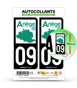 09 Foix Ariège Autocollant Plaque Immatriculation Blason Armoiries