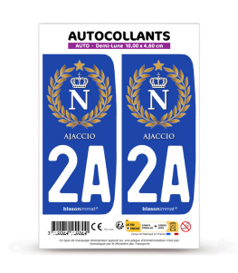 2A Porto-Vecchio - Ville Blanc | Autocollant Plaque