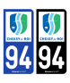 94 Choisy-le-Roi - Ville | Autocollant plaque immatriculation