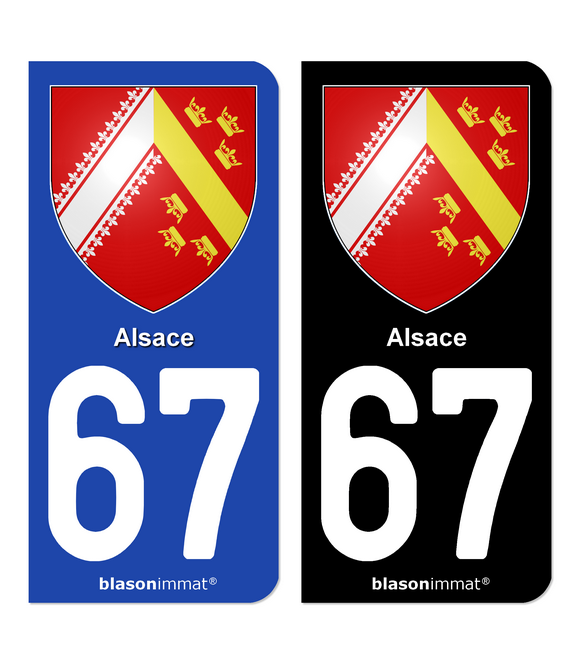 67 Alsace - Armoiries | Autocollant plaque immatriculation