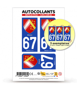 67 Alsace - Blason | Autocollant plaque immatriculation