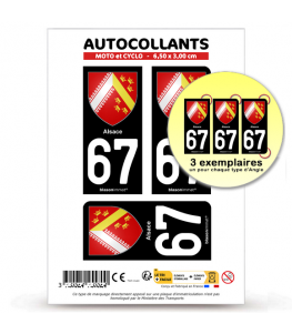 67 Alsace - Blason | Autocollant plaque immatriculation