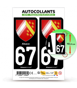 67 Alsace - Blason | Autocollant plaque immatriculation