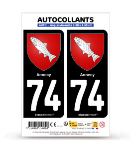 74 Annecy - Armoiries | Autocollant plaque immatriculation