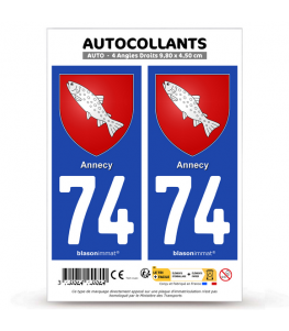 74 Annecy - Armoiries | Autocollant plaque immatriculation