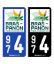 974 Bras-Panon - Ville | Autocollant plaque immatriculation