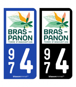 974 Bras-Panon - Ville | Autocollant plaque immatriculation