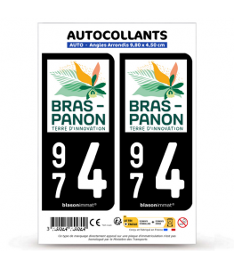 974 Bras-Panon - Ville | Autocollant plaque immatriculation