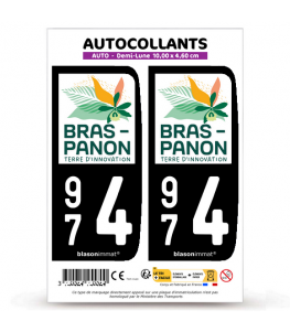 974 Bras-Panon - Ville | Autocollant plaque immatriculation