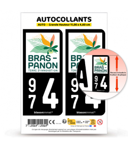974 Bras-Panon - Ville | Autocollant plaque immatriculation